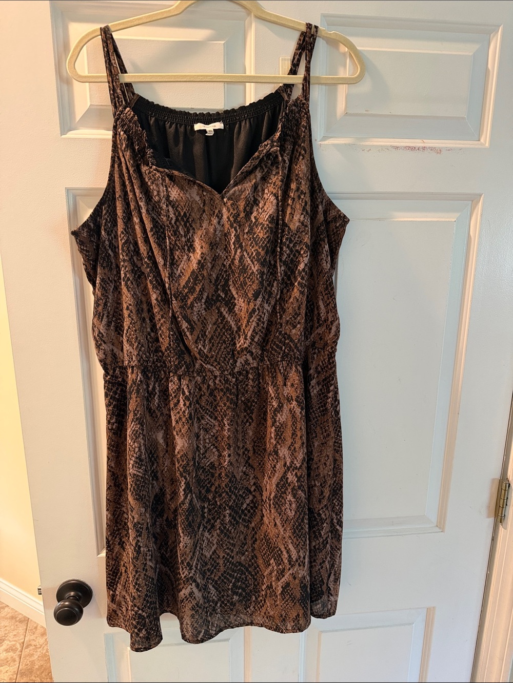 Maurices Brown Snake-Print Sleeveless Mini Dress